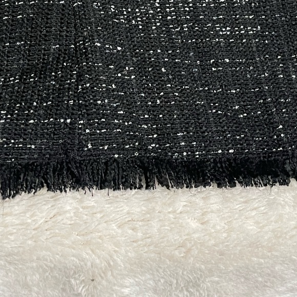 Loft black twill winter/fall skirt with fringe - Picture 6 of 6